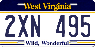 WV license plate 2XN495