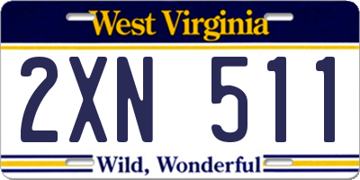 WV license plate 2XN511