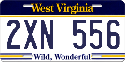 WV license plate 2XN556