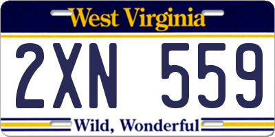 WV license plate 2XN559