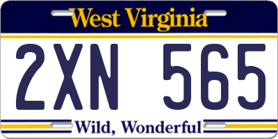 WV license plate 2XN565