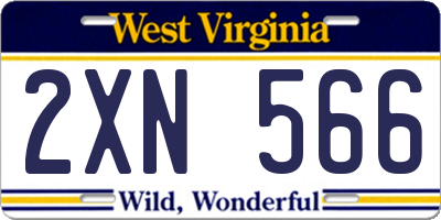 WV license plate 2XN566