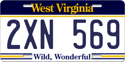 WV license plate 2XN569