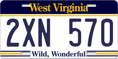WV license plate 2XN570