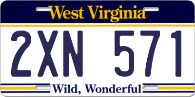 WV license plate 2XN571