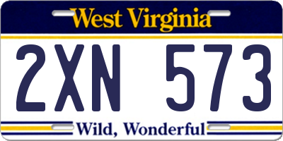 WV license plate 2XN573