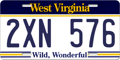 WV license plate 2XN576