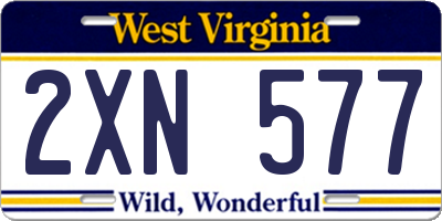 WV license plate 2XN577