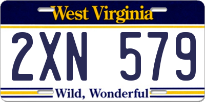 WV license plate 2XN579