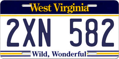 WV license plate 2XN582