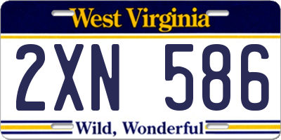 WV license plate 2XN586