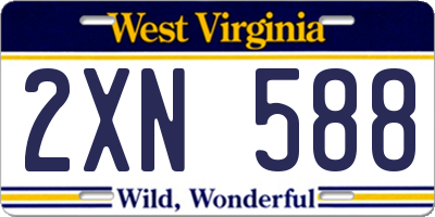 WV license plate 2XN588