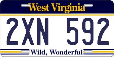 WV license plate 2XN592