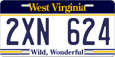 WV license plate 2XN624