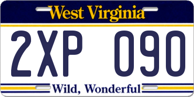 WV license plate 2XP090