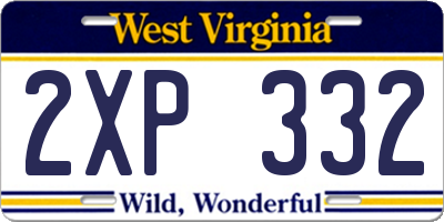 WV license plate 2XP332