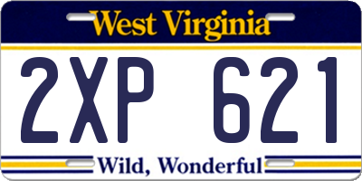 WV license plate 2XP621