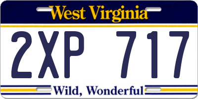 WV license plate 2XP717