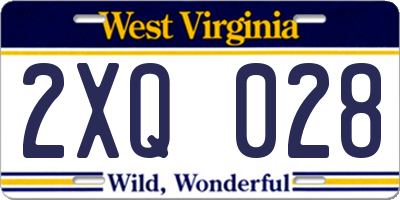 WV license plate 2XQ028