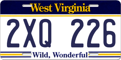 WV license plate 2XQ226