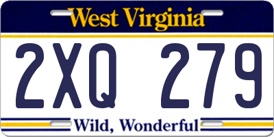 WV license plate 2XQ279