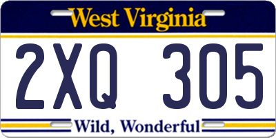 WV license plate 2XQ305