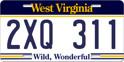 WV license plate 2XQ311