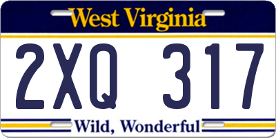 WV license plate 2XQ317