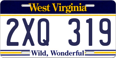 WV license plate 2XQ319