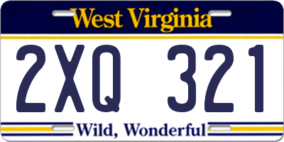 WV license plate 2XQ321