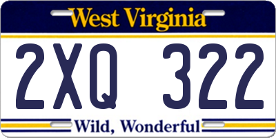 WV license plate 2XQ322