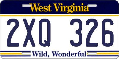 WV license plate 2XQ326