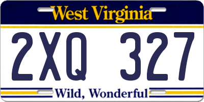 WV license plate 2XQ327