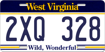 WV license plate 2XQ328