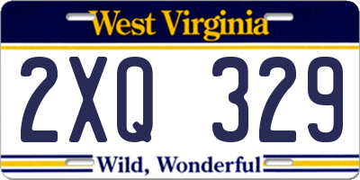 WV license plate 2XQ329