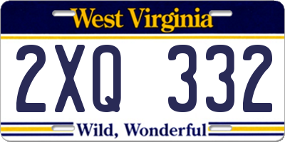 WV license plate 2XQ332