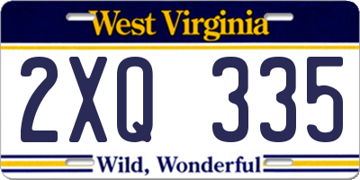 WV license plate 2XQ335