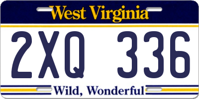 WV license plate 2XQ336
