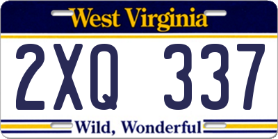 WV license plate 2XQ337