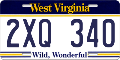 WV license plate 2XQ340