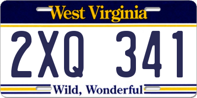 WV license plate 2XQ341