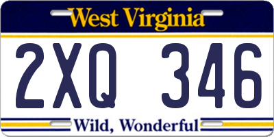 WV license plate 2XQ346