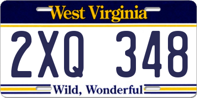 WV license plate 2XQ348