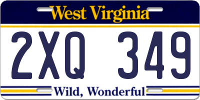 WV license plate 2XQ349