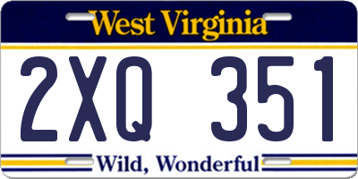 WV license plate 2XQ351