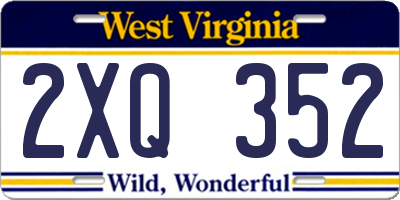 WV license plate 2XQ352