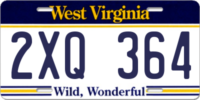 WV license plate 2XQ364