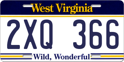 WV license plate 2XQ366