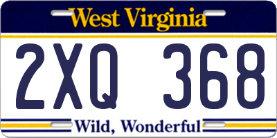 WV license plate 2XQ368
