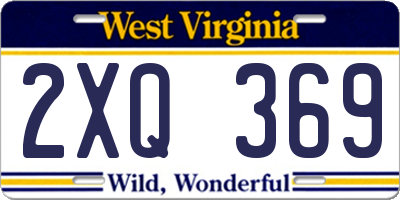 WV license plate 2XQ369